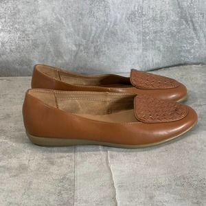 Aerosoles Women's Wide Tan Brielle Round-Toe Slip-On Loafers SZ 10.5W